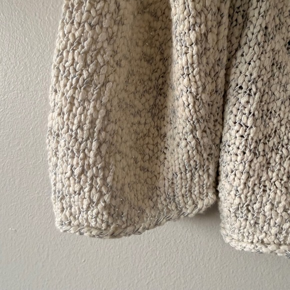 Eileen Fisher Knit Cardigan Sweater Speckled Cream Silver Size S - Picture 5 of 5